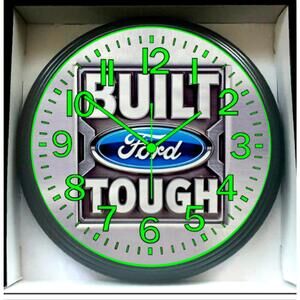 Ford Built Tough Glow In The Dark Wall Clock New!